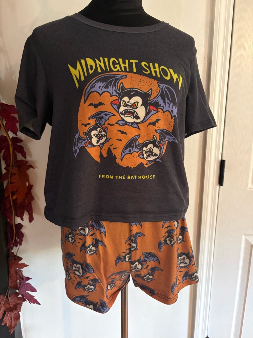 Halloween Black & Orange 'Midnight Show' Pajama Set - Picture 2 of 5